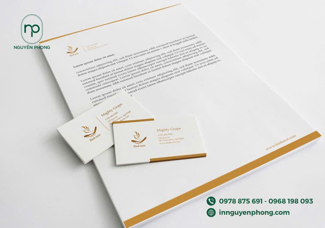 kích thước phổ biến của card visit yến sào